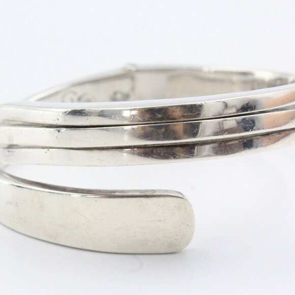 VINTAGE JRZ HALLMARKED TAXCO MEXICO STERLING 925 MODERNIST CLAMP 80G BRACELET - Picture 3 of 9